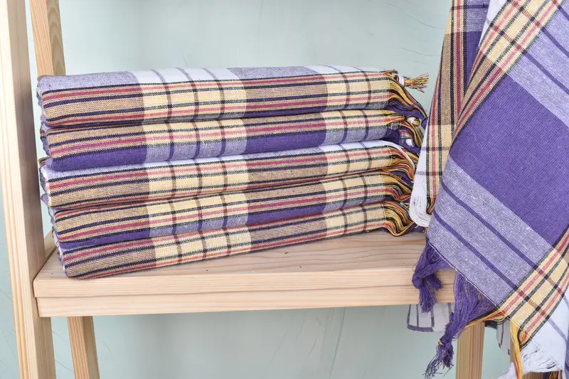 Soft towel, Handmade Gift, Embroidered Towel, House Warming Gift, Luxury Turkish beach towel for summer vacation, 68x32 Cotton Striped Towel - 1