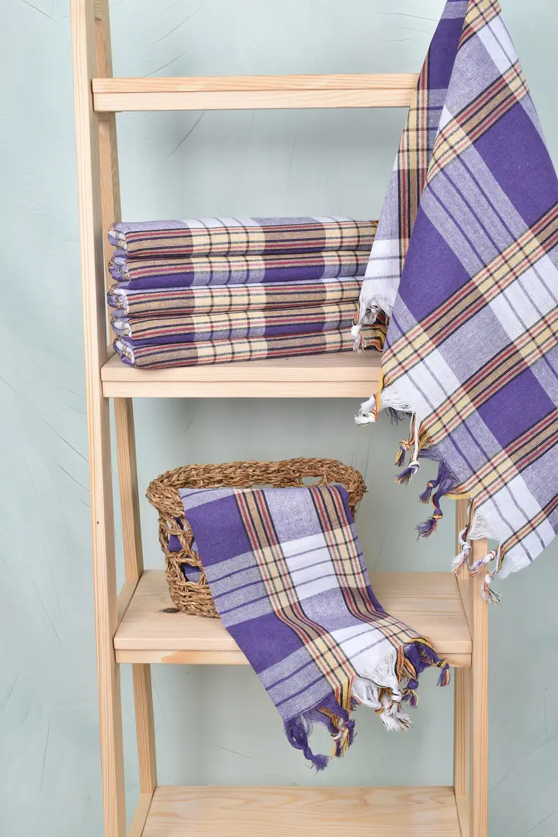 Soft towel, Handmade Gift, Embroidered Towel, House Warming Gift, Luxury Turkish beach towel for summer vacation, 68x32 Cotton Striped Towel - 3