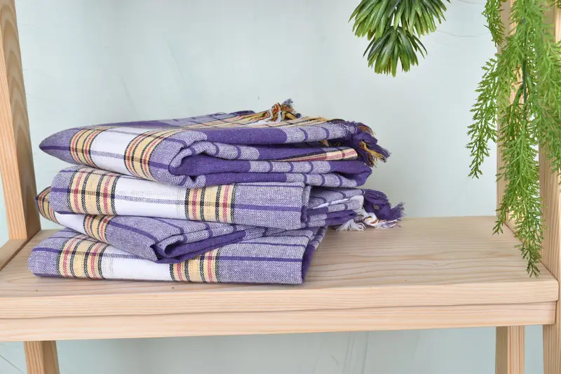 Soft towel, Handmade Gift, Embroidered Towel, House Warming Gift, Luxury Turkish beach towel for summer vacation, 68x32 Cotton Striped Towel - 7