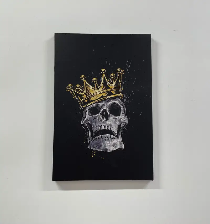 Skull Wall Art, King Wall Decor, Canvas Wall Art, Modern Wall Art, Living Room Decor, Black Wall Art, Man Cave Decor, Abstract Wall Decor, - 2