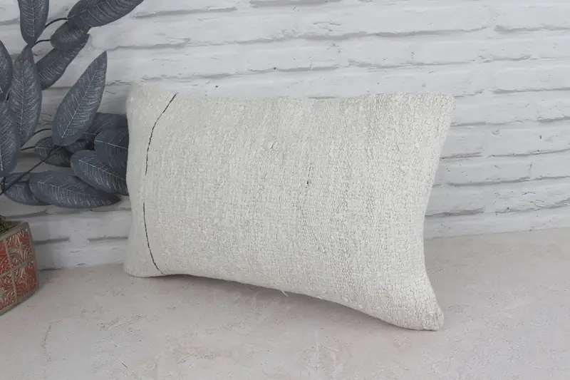 12x20 White Cushion, Cushion Case, Throw Kilim Pillow, Kilim Cushion Sham, Traditional Pillow Sham, Interior Designer Pillow - 4