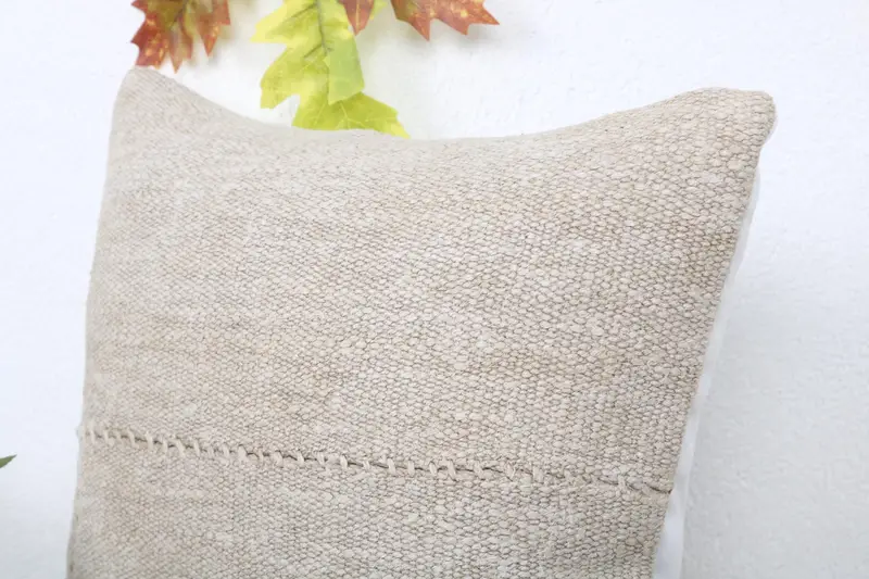 Vintage Kilim Throw Pillow, Accent Cushion Cover, Pillow Cover, Pillow for Couch, Toss Pillow, Home Decor Pillow, 16x16 Beige Pillow Case - 5