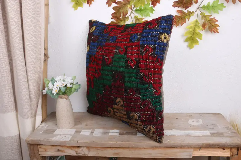 18x18 Red Cushion Cover, Wholesale Pillow Sham, Home Decor Pillow, Boho Pillow Sham Cover, Pillow, Indoor Cushion Case, Antique Pillows - 4