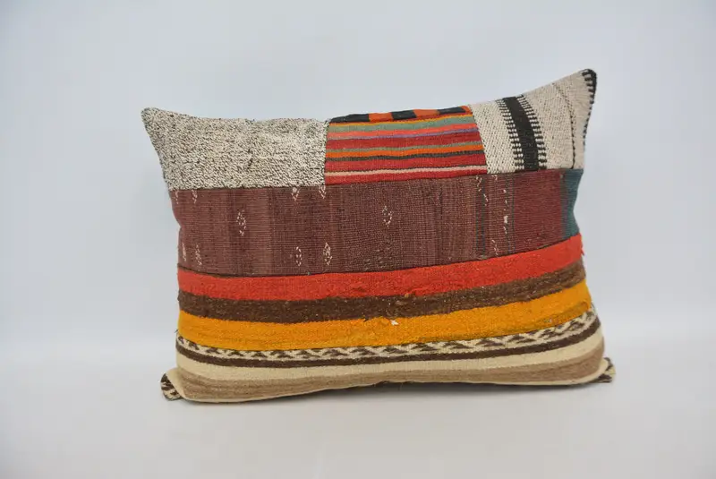 20x28 Fall Red Kissen, Stammeskissen Fall, ethnischer Kilimteppichkissen, Innenarchitekt -Kissen, Kissengehäuse, Sofa -Kissenabdeckung, Wohnkulturkissen Kissen - 1