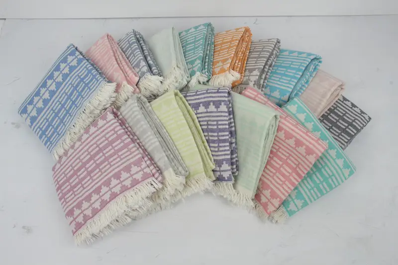 Personalized Turkish Beach Towel Organic Cotton Beige, 70x40 or 100x180 cm