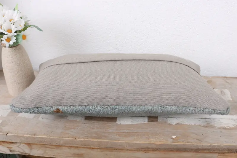 Vintage Pillow, Pillow, 8x16 Gray Pillow Sham, Ethnical Kilim Rug Pillow, Handwoven Pillow Cover Pillow Cover, Home Decor Pillow - 7