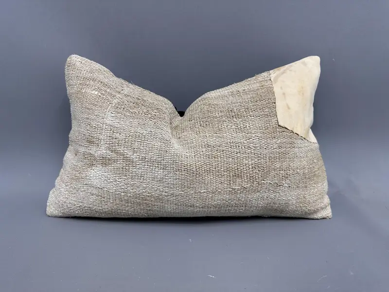 Throw Kilim Pillow, Square Throw Cushion Case, Muted Cushion Cover, Boho Pillow, Boho Pillow Sham Cover, Cushion Case, 12x20 Beige Pillow Cover - 1