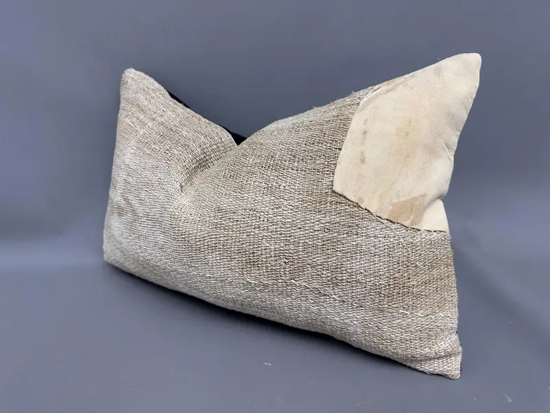 Throw Kilim Pillow, Square Throw Cushion Case, Muted Cushion Cover, Boho Pillow, Boho Pillow Sham Cover, Cushion Case, 12x20 Beige Pillow Cover - 3