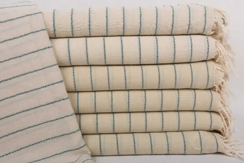 64x38 Linen Striped Towel, Absorbent towel, Valentines Day Gift Idea, Bath towel, Sand-free towel, Family Gift Basket, Valentines Day Gift For Her - 1