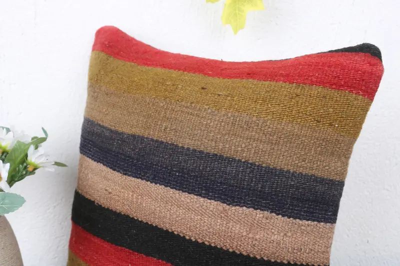 Square Throw Pillow Sham, Interior Designer Pillow, Cushion Cover, Pillow for Couch, Turkish Bench Cushion, Antique Pillows, 12x12 Red Cushion Cover - 5