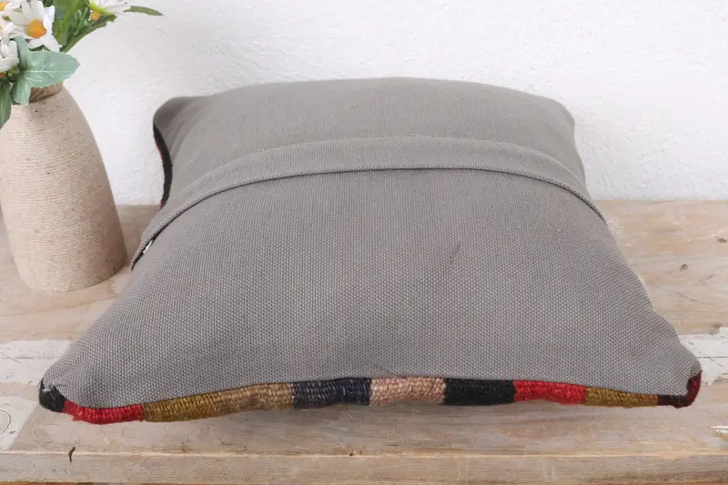 Square Throw Pillow Sham, Interior Designer Pillow, Cushion Cover, Pillow for Couch, Turkish Bench Cushion, Antique Pillows, 12x12 Red Cushion Cover - 7