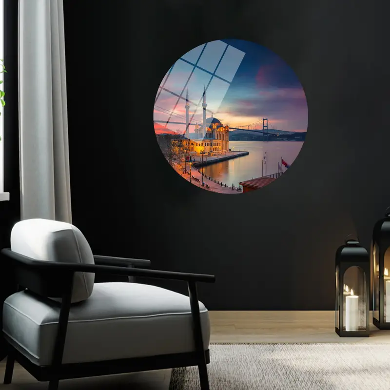 イスタンブール サンセット キャンバス: 鮮やかなトルコの都市景観アート プリント