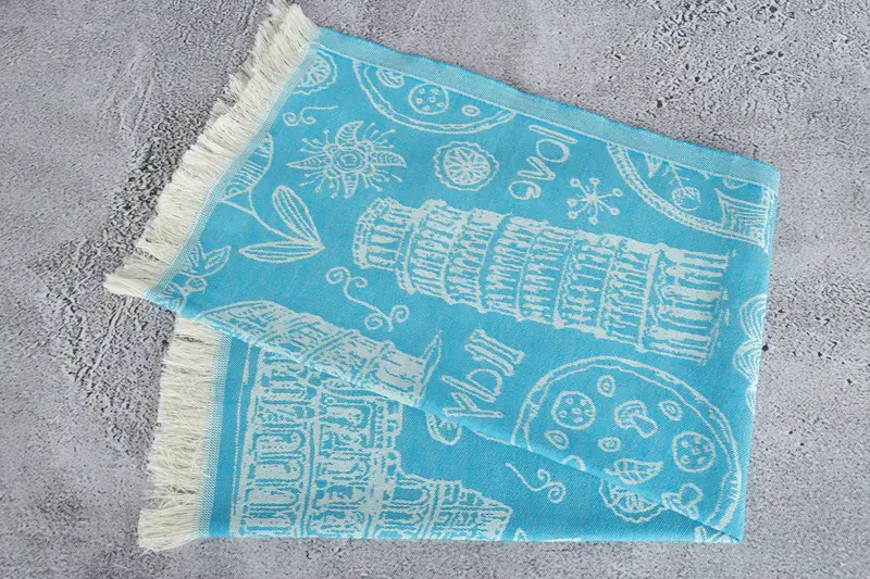 Monogram Tea Towel, Small Bath Towels, Summer Towel, Spa Towel, 28x20 Cotton Italian Symbols Design Towel, Monogrammed Hand Towel, Turkish Tea Towel - 7