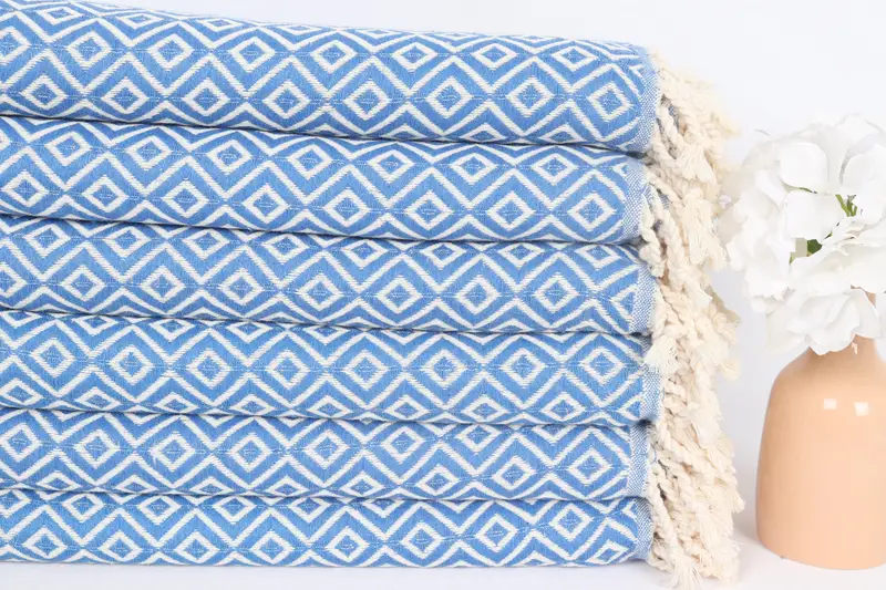 Family Gift, 70x40 Cotton Diamond Towel, Absorbent Turkish towel, Bachelorette Party Gift, Bridesmaid Towel, Turkish Towel Set, Sand-resistant towel - 3