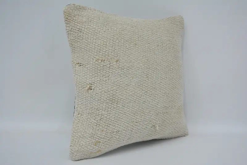 Kilim Pillow Cover, Tapestry Cushion Case, Cushion Cover, Pillow for Sofa, Turkish Kilim Pillow, Nautical Throw Pillow Case, 12x12 White Pillow Sham - 3