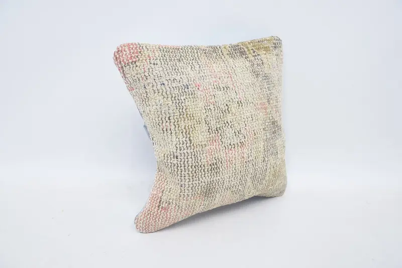 Customized Pillow Case, Vintage Kilim Throw Pillow, Vintage Pillow, Pillow Case, 12x12 Beige Cushion Case, Kilim Cushion Sham, Rustic Pillow Sham - 3