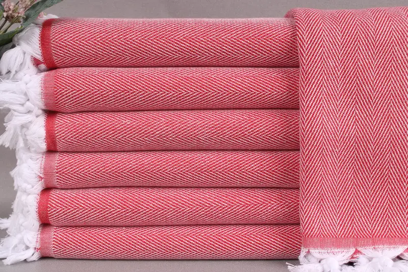 Custom Turkish Towel, Monogram Beach Towel, Red Towel, 36x67 Inches