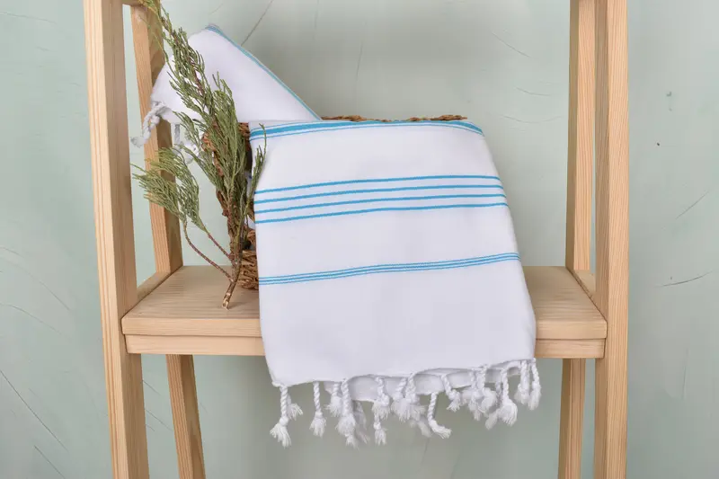 Quick-dry travel peshtemal towel, Turkish Towel Beach, Beach Towel Bulk, Guest Towel, Turkish bath towel, Employee Gifts, 70x40 Cotton Striped Towel - 4