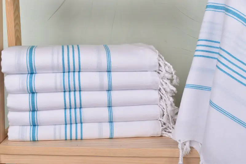 Quick-dry travel peshtemal towel, Turkish Towel Beach, Beach Towel Bulk, Guest Towel, Turkish bath towel, Employee Gifts, 70x40 Cotton Striped Towel - 1