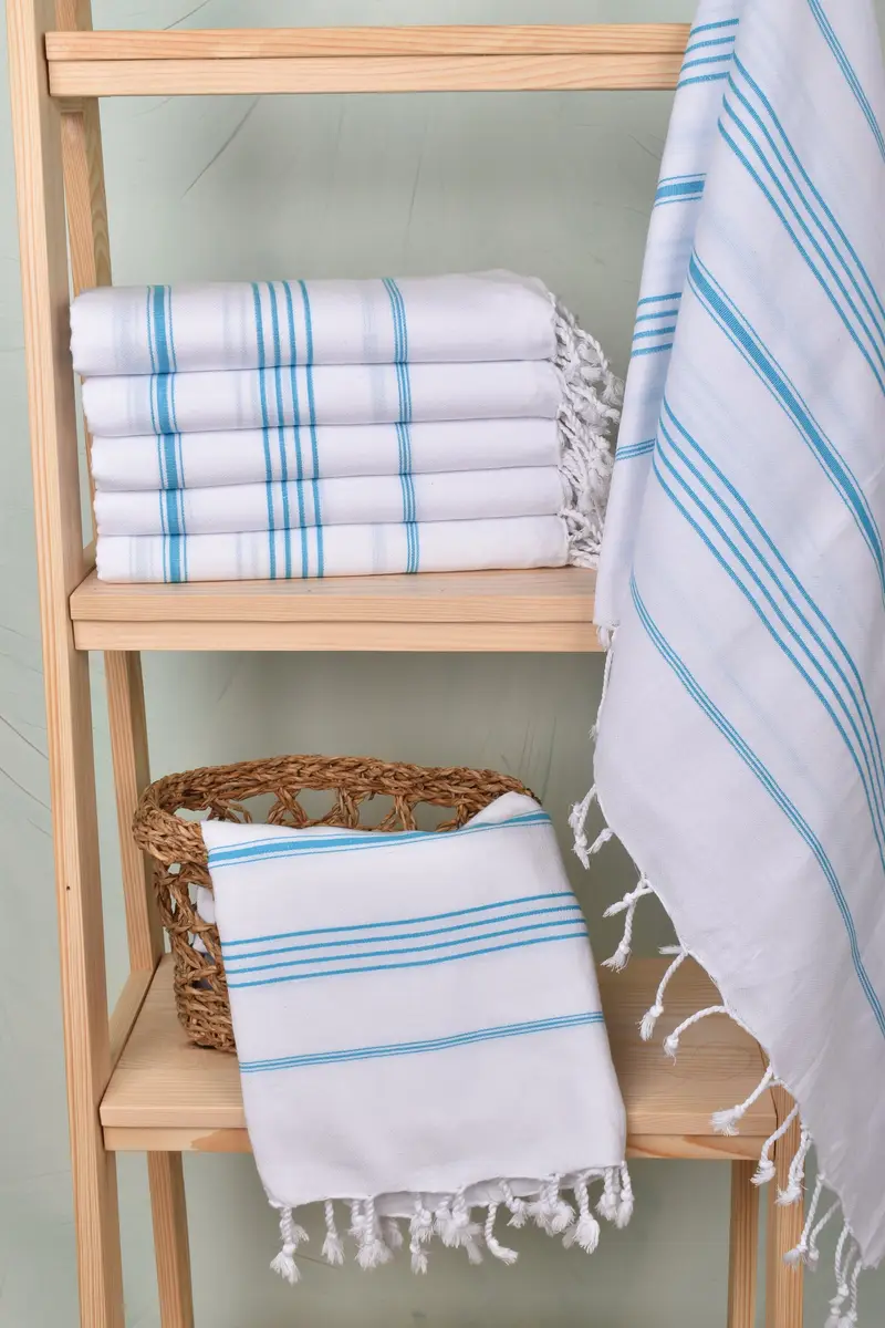Quick-dry travel peshtemal towel, Turkish Towel Beach, Beach Towel Bulk, Guest Towel, Turkish bath towel, Employee Gifts, 70x40 Cotton Striped Towel - 3