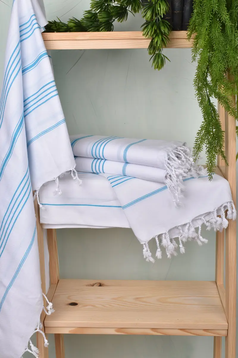 Quick-dry travel peshtemal towel, Turkish Towel Beach, Beach Towel Bulk, Guest Towel, Turkish bath towel, Employee Gifts, 70x40 Cotton Striped Towel - 6