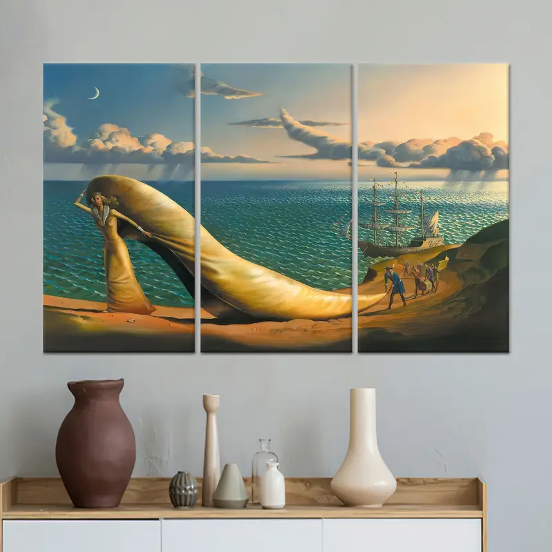 Gerçeküstü Soyut Ayakkabılar Kanvas Tablo Tablo - Zarif Duvar Tablosu