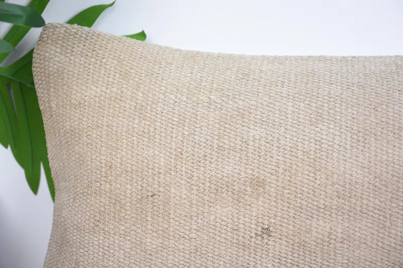 Pillow for Sofa, Antique Pillows, Indoor Pillow Sham, Cushion, Turkish Kilim Pillow, Knitted Cushion Cover, 10x20 Beige Cushion Cover - 2