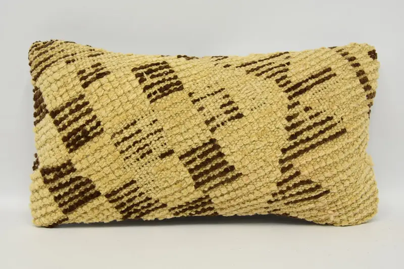 Turkish Gift Brown Euro Sham, Plaid Wool Holiday Decor New Home Gift Pillowcase - 1