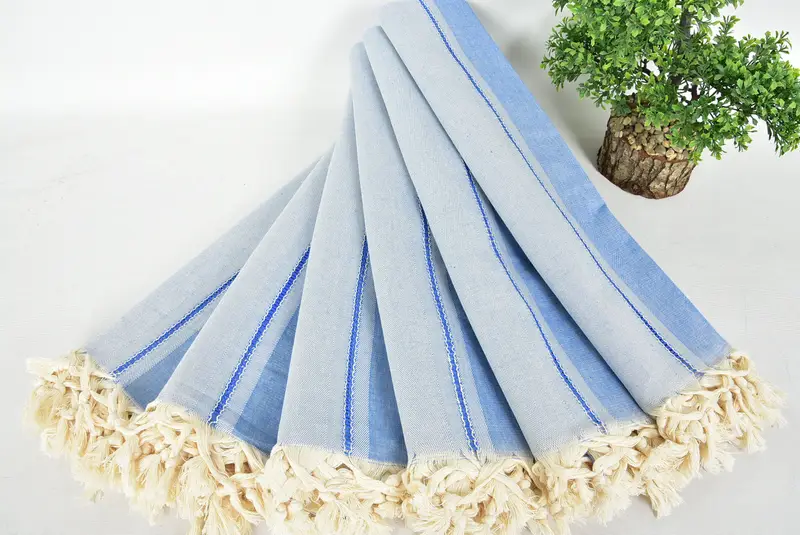 Regalo de boda personalizado, toalla de playa turca con franja, toalla de decoración del hogar, toalla turca absorbente, toalla liviana, toalla a rayas de algodón de 68x40 - 4