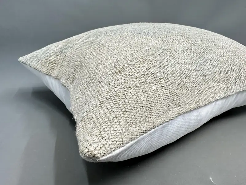 24x24 Beige Cushion Cover, Pillow Sham, Turkish Kilim Pillow, Pillow for Sofa, Home Decor Pillow, Traditional Pillow Sham - 6
