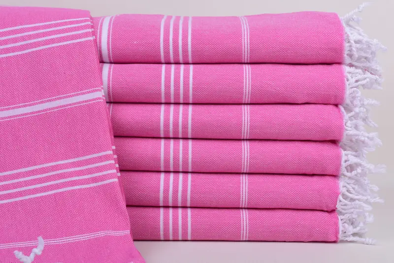 Bachelorette Party Gift Light Fuchsia Striped Towel, 70x40 Inches