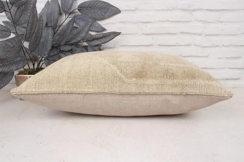 Interior Designer Pillow, Authentic Pillow Sham, Ethnical Kilim Rug Pillow, Kilim Pillow, 16x24 Beige Cushion, Rustic Cushion Cover, Pillow - 5