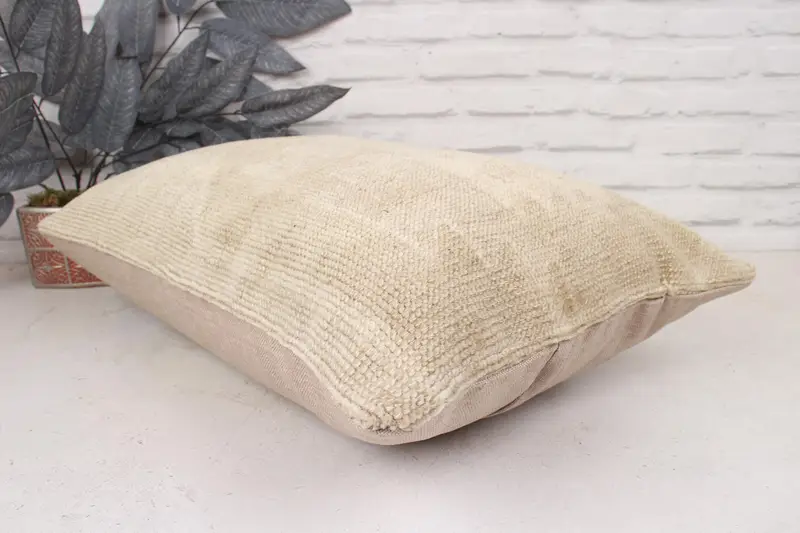 Interior Designer Pillow, Authentic Pillow Sham, Ethnical Kilim Rug Pillow, Kilim Pillow, 16x24 Beige Cushion, Rustic Cushion Cover, Pillow - 6