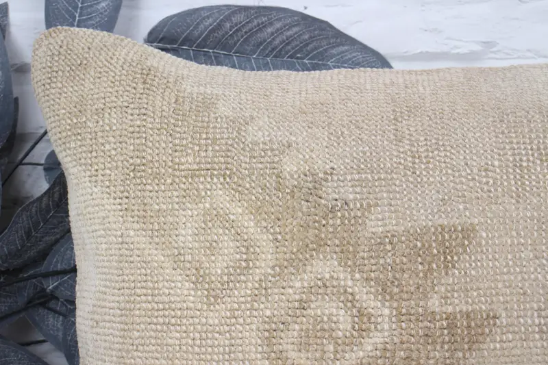 Interior Designer Pillow, Authentic Pillow Sham, Ethnical Kilim Rug Pillow, Kilim Pillow, 16x24 Beige Cushion, Rustic Cushion Cover, Pillow - 2