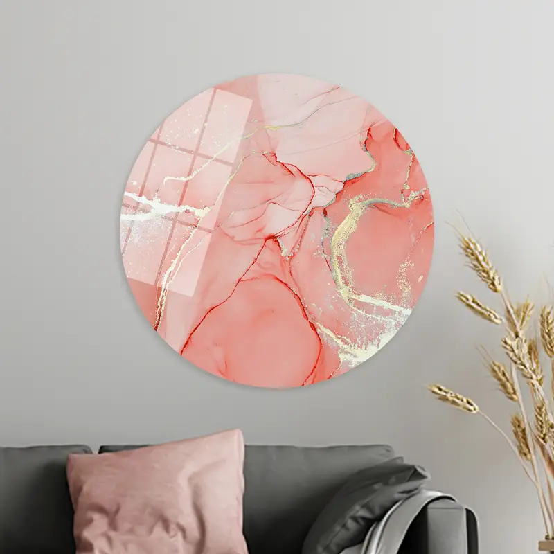Elegant Coral Marble Gold Shimmery Luxury Canvas Print