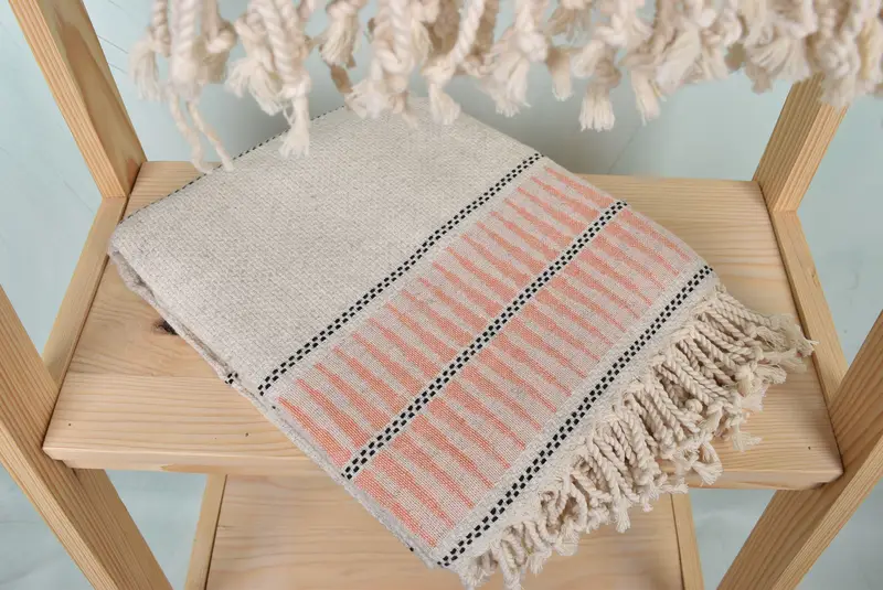 Oversized Beach Towel, Custom Name Towel, Best Friend Gift, Custom Wedding Gift, 70x40 Linen Striped Towel, Custom Beach Towel, Gift For Best Friend - 5