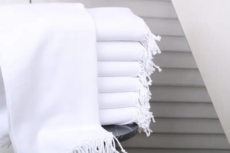 Beach Towel Personalized White Cotton 40x71 Inches