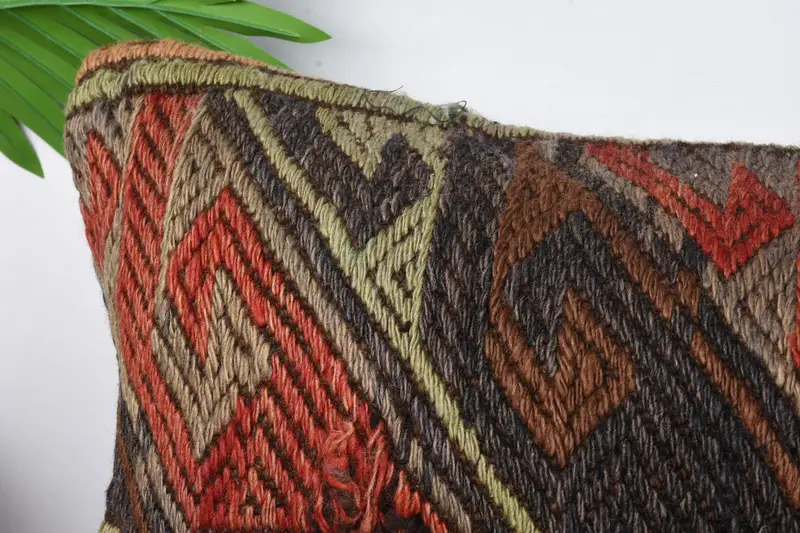 Cushion Cover, 12x24 Red Pillow, Neutral Throw Cushion Cover, Hippie Throw Cushion, Kilim Pillow Cover, Antique Pillows, Vintage Kilim Throw Pillow - 2
