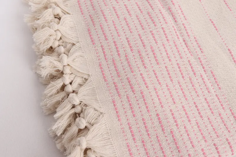 Throw Blanket, Personalized Bridesmaid Gift, Woven Blanket, 98x92 Cotton Striped Design Towel, Throw Blanket Couch, Turkish Beach Blanket - 7