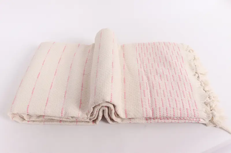 Throw Blanket, Personalized Bridesmaid Gift, Woven Blanket, 98x92 Cotton Striped Design Towel, Throw Blanket Couch, Turkish Beach Blanket - 6