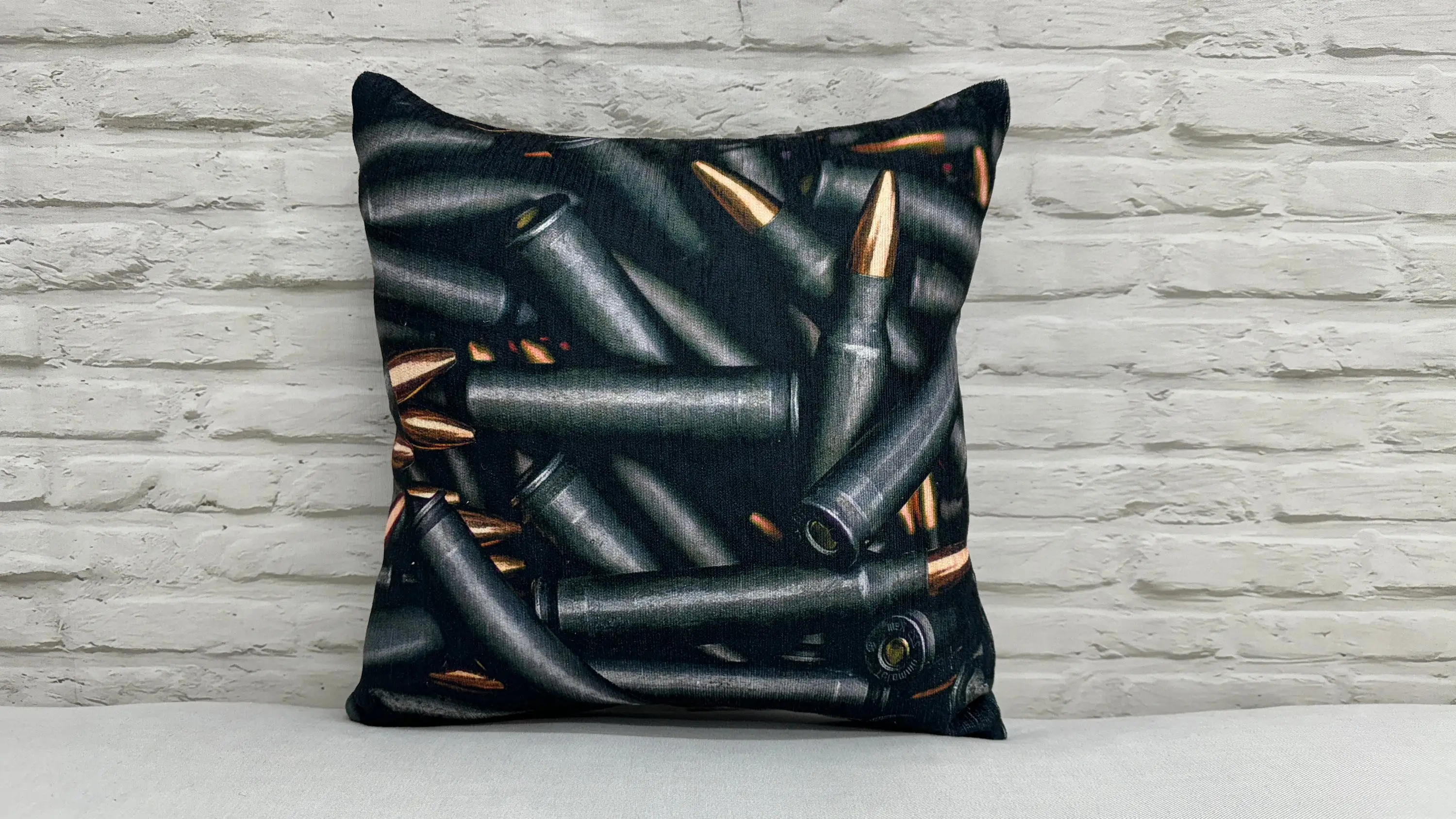 Black Army-Inspired Printed Pillow for Boy Room, Loft, Man Cave - 1