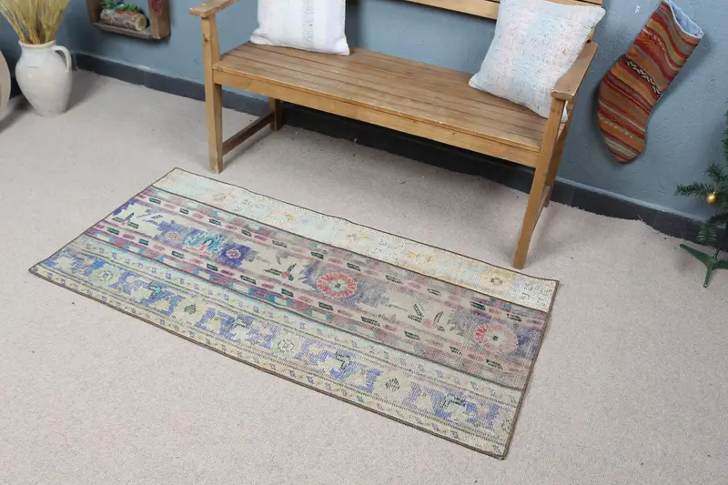 ブルーオンブレラグ、2.4x4.9フィートのエレガントな室内装飾