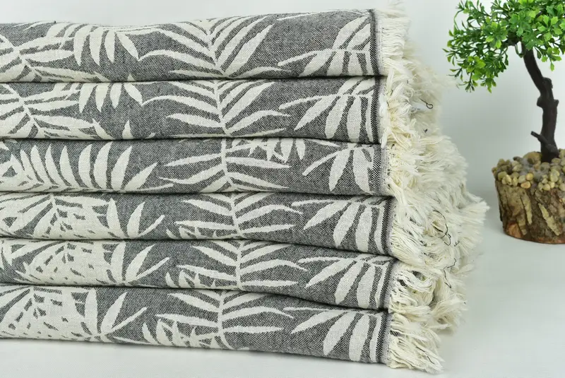 Valentines Day Gift, Beach Bachelorette Party Decorations, 100x80 Cotton Floral Patterned Towel, Bedspread, Turkish Blanket, Housewarming Gift - 5