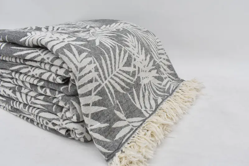 First Wedding Anniversary Gift, Throw Blanket Couch, Wedding Favors, Bridesmaid Gifts, 100x80 Cotton Floral Patterned Towel, Bedspread Quenn - 2