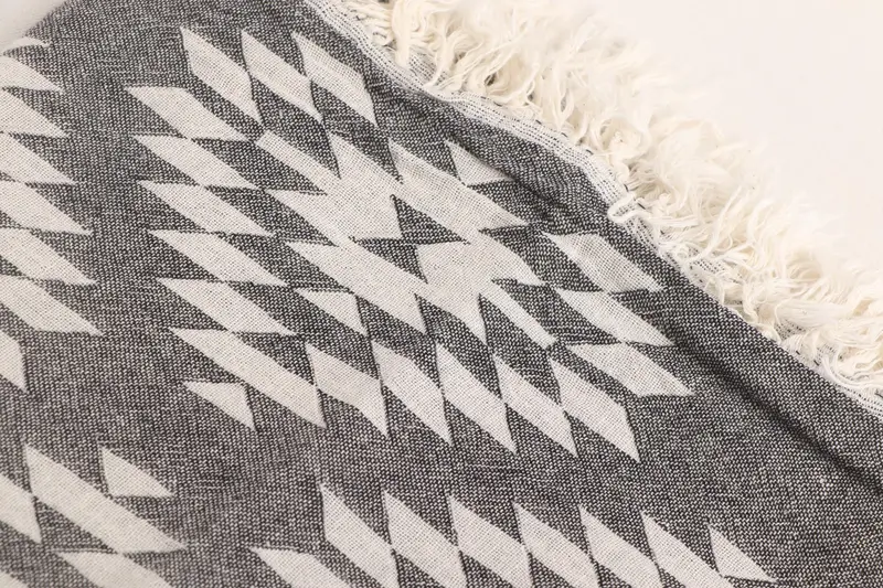 Turkish Blanket, 84x56 Cotton Kilim Design Towel, Bachelorette Gifts, Turkish Blanket Throw, Shower Curtain, Decorative Blanket, Bohemian Bedspread - 8