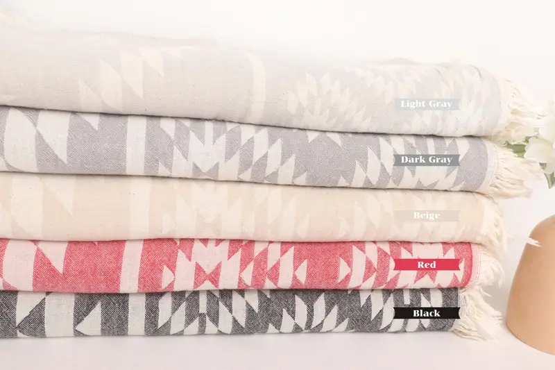 Turkish Blanket, 84x56 Cotton Kilim Design Towel, Bachelorette Gifts, Turkish Blanket Throw, Shower Curtain, Decorative Blanket, Bohemian Bedspread - 1