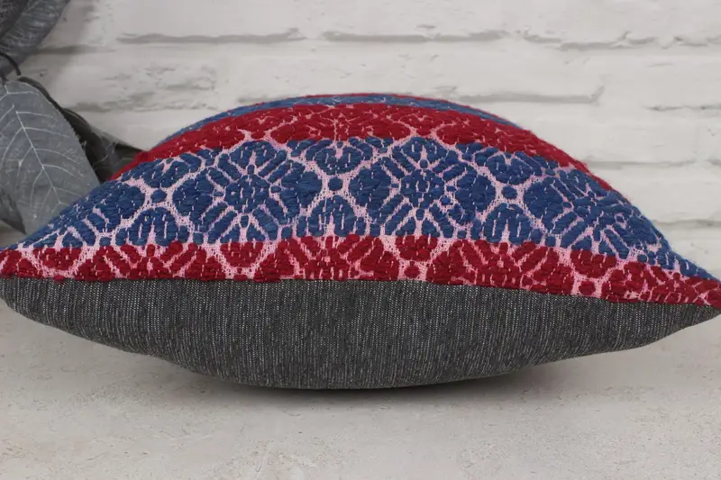 Gift Pillow, Outdoor Throw Pillow Case, 14x14 Red Cushion Cover, Pillow, Handmade Throw Pillow Sham, Home Decor Pillow, Turkish Kilim Pillow - 5