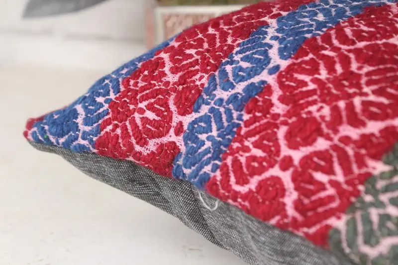 Gift Pillow, Outdoor Throw Pillow Case, 14x14 Red Cushion Cover, Pillow, Handmade Throw Pillow Sham, Home Decor Pillow, Turkish Kilim Pillow - 7