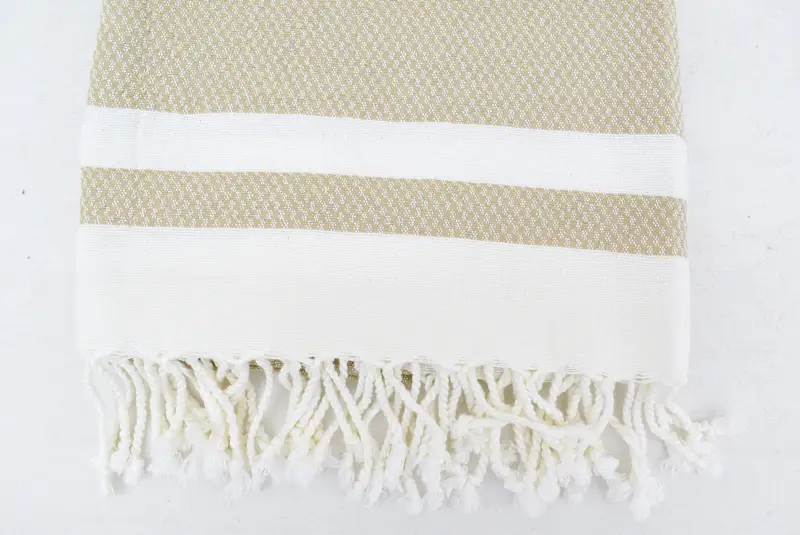 Turkish beach towel, Fringed Turkish towel for poolside, Grandma Gift, Bridal Shower Favors, Embroidered Towel, 70x36 Cotton Striped Towel - 3