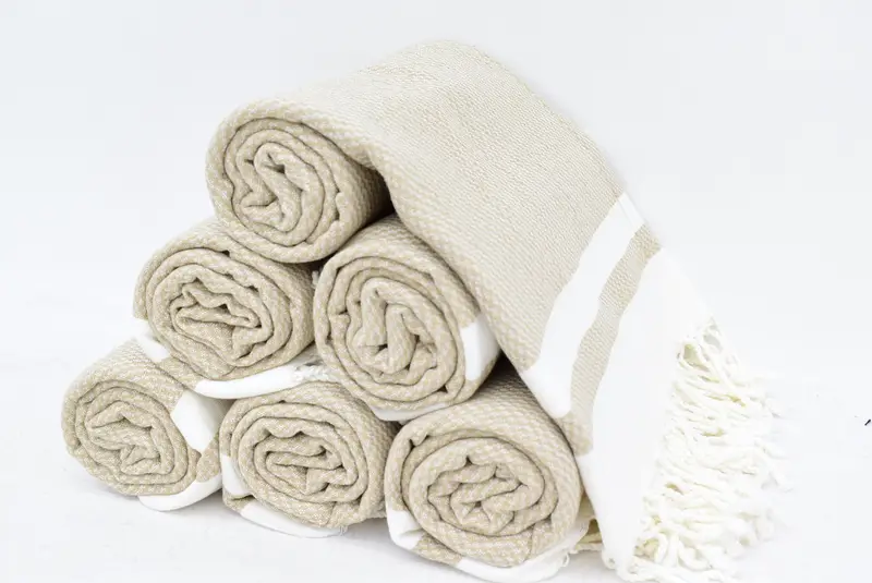 Turkish beach towel, Fringed Turkish towel for poolside, Grandma Gift, Bridal Shower Favors, Embroidered Towel, 70x36 Cotton Striped Towel - 8